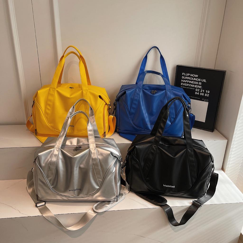 Borsa sportiva multifunzionale espandibile per fitness da viaggio, grande capacità, bagaglio per brevi viaggi d'affari, borsa portaoggetti con separazione per articoli asciutti e bagnati
