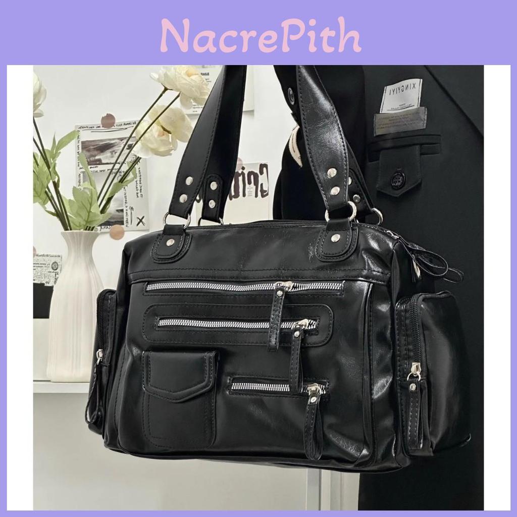 Retro European Pu Tote Bag With Top Handle And Side Shoulder Strap For Casual Outings
