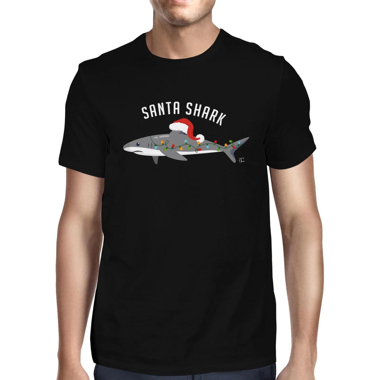 1Tee Mens Santa Shark T-Shirt L
