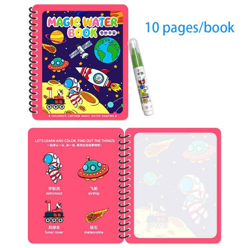 

Детская многоразовая книжка-раскраска Монтессори, волшебная книга для рисования водой, игрушки для рисования, сенсорные игрушки для раннего образования для детей
