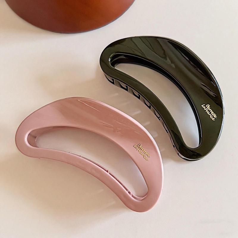 Korean New Semi-Circle Solid Color Large Hair Clip High-Quality Vintage Versatile Shark Clip Hair Accessory