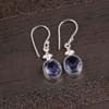 Natural Iolite Gemstone 925 Sterling Silver Designer Jewelry Earrings For Wife EE-6-9