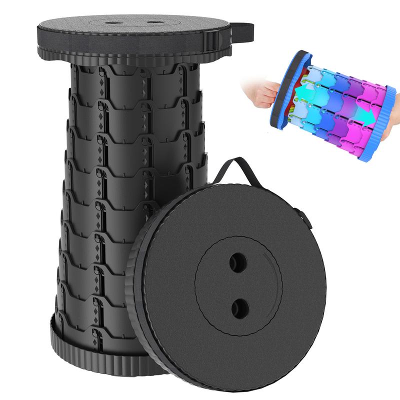 Upgraded Collapsible Stool Lightweight Portable Telescoping Stool with Load Capacity 400lbs ,Retractable Stool for Outdoor Fishing,Hiking,BBQ,Camping