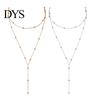 Premium Quality Jewelry Ladies Lariat Necklace Women Y-Shaped Pendant Beaded High-end Alloy Chain Drop Hypoallergenic Gift for Her