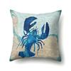 Polyester Pillowcase Peach Leather Velvet Cushion Cover Marine Life Seahorse Octopus Printed Pillowcase Car Cushion