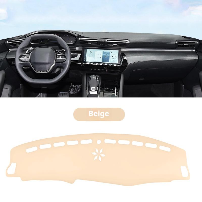 Für Peugeot 508L Leder Auto Armaturenbrett Sonnenschutzmatte Instrumentenbrett Rutschfeste Abdeckung Leder Zubehör Innenraumleisten