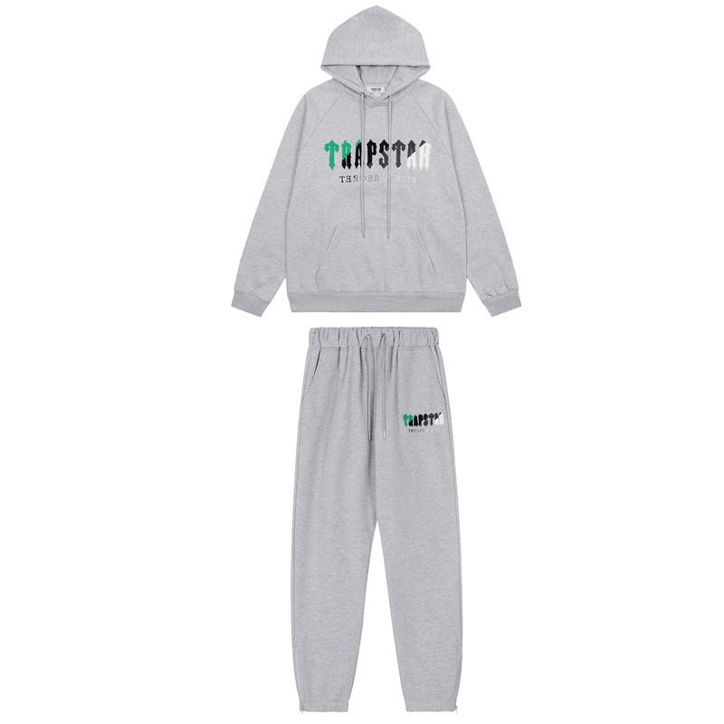 Ensemble Décontracté Hoodie Rouge/Noir Tête de Tigre Brodé Homme & Couple Trapstar Européen & Américain avec Pantalon Long