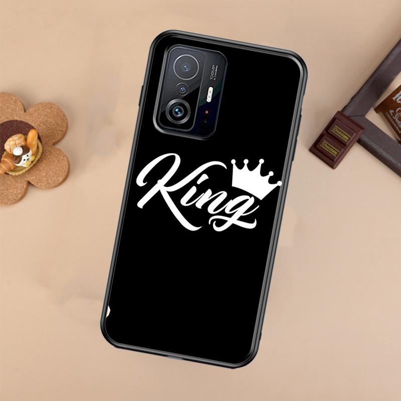 Crown QUEEN & KING Couples Case For Xiaomi 14T 11T 12T 13T Pro 13 14 Ultra POCO X7 Pro X3 X5 F3 F5 F6 M6 X6 Pro Cover