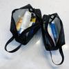 Mesh Transparent Cosmetic Bags Handheld Zipper Clear Black Makeup Bag Portable Travel Toiletry Organizer Lipstick Storage Pouch