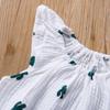 H1208 Summer Infant Ruffle Jumpsuit - Cartoon Print Baby Romper
