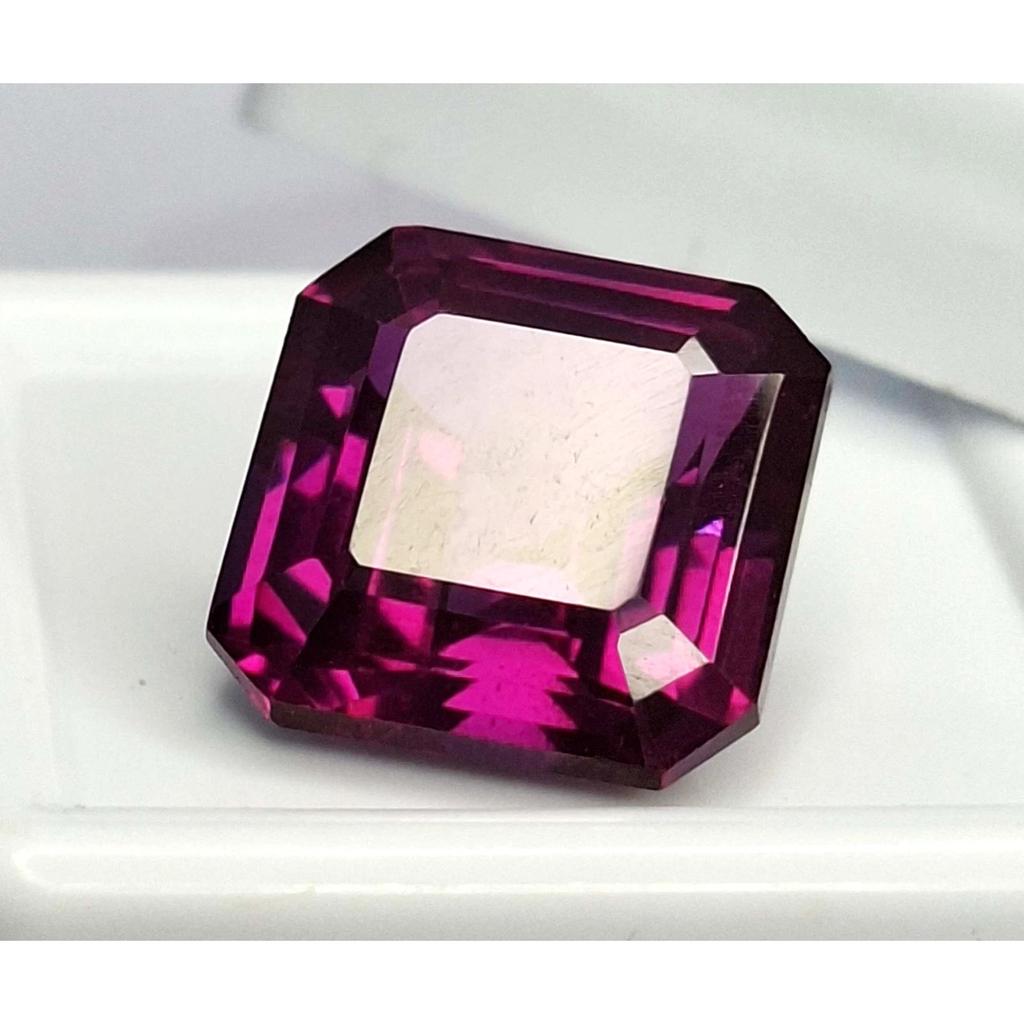 Natural Rhodolite Garnet Asscher Cut 11-13 Ct Stunning Certified Loose Gemstone
