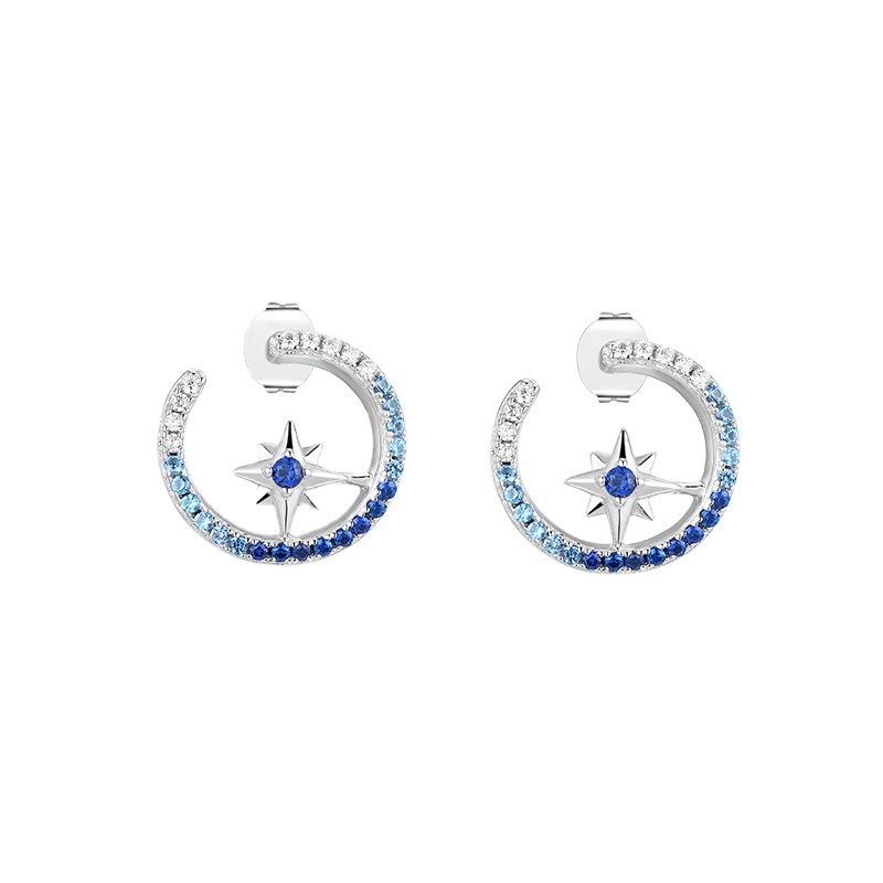Ins Wind Hexagram Sterling Silber Ohrringe, Temperament Ohrringe S925 High-End Herbst und Winter Neue Ohrringe Damen Accessoires Großhandel