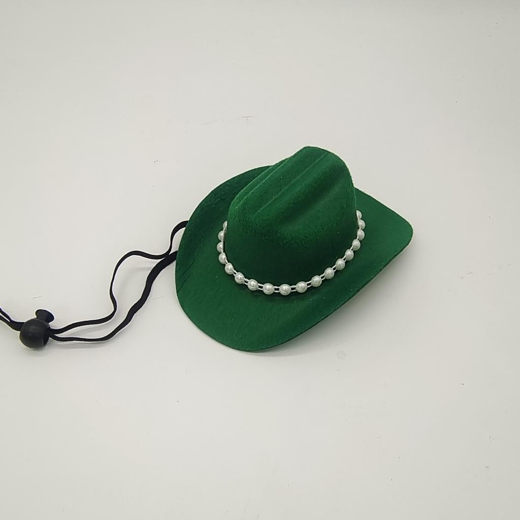 New Pearl Decorated Cowboy Hat Pet Cat Dog Western Cowboy Hat Mini Hat