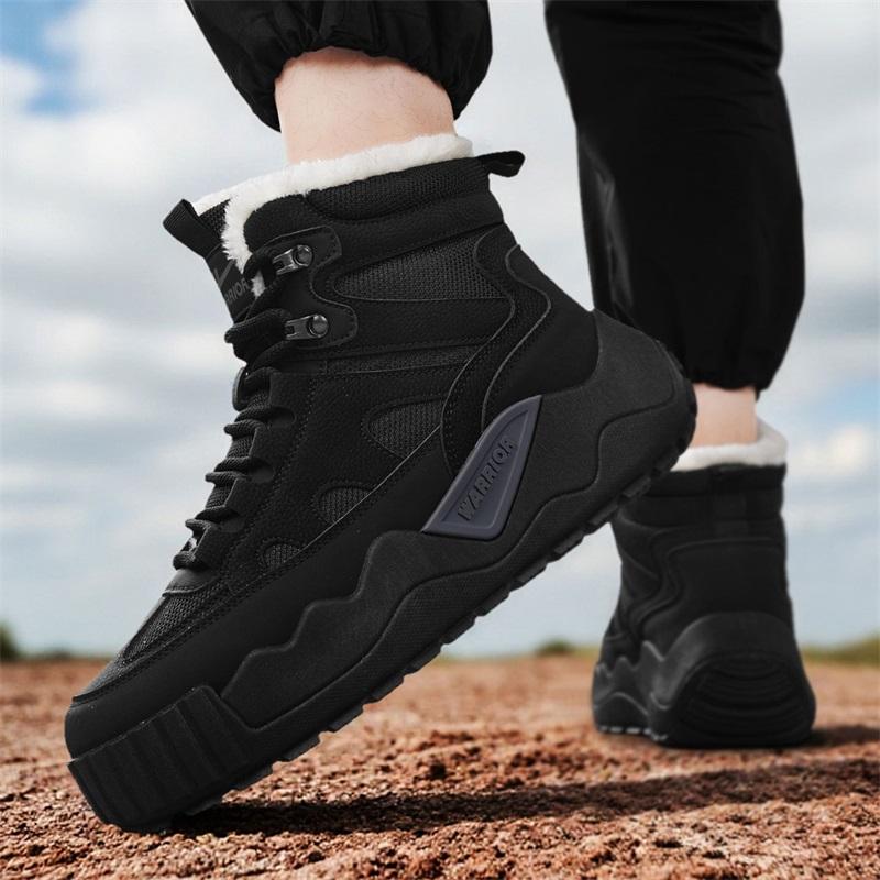 Warrior Warm Durable Height-Increasing Non-Slip Wraparound Balance Cotton Fashion Versatile Trendy Casual Classic Retro Snow Boots WXY-M365N03M