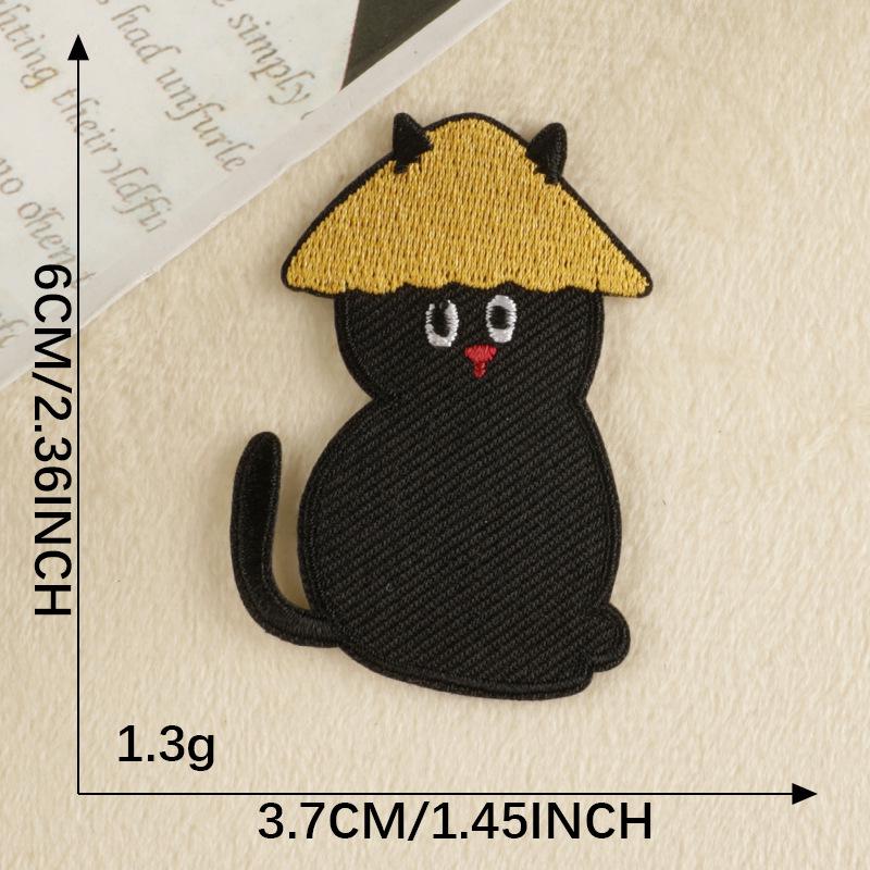 Cartoon Kitten Embroidered Patches: Self-Adhesive for Clothing, Shoes & Hats