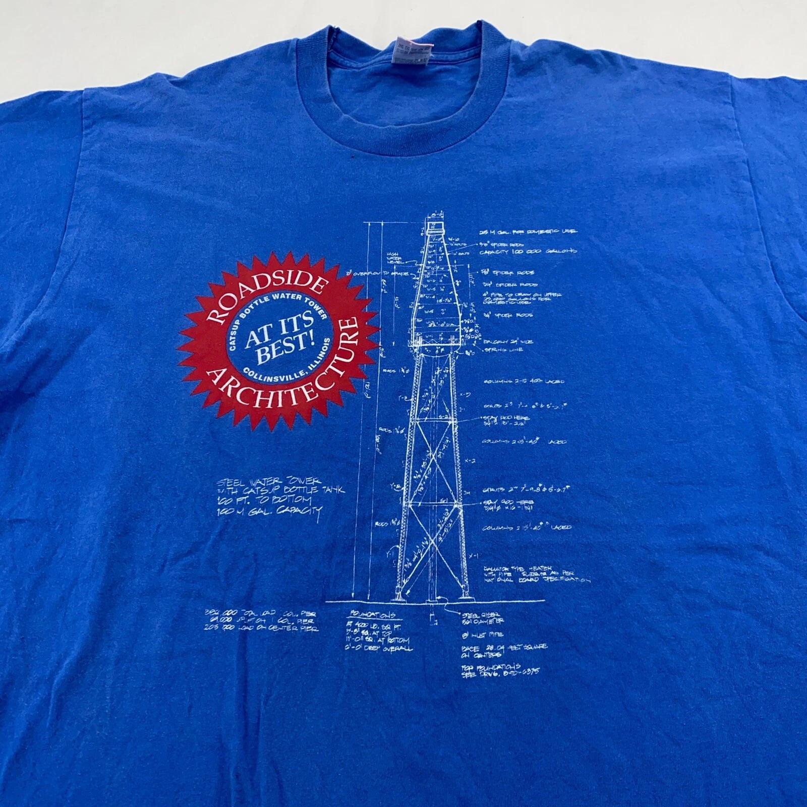 

vtg CATSUP BOTTLE WATER TOWER COLLINSVILLE IL ROADSIDE ARCHITECTURE T-Shirt XL L