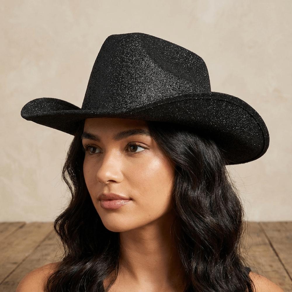 Glitter Pink Western Cowboy Hat Solid Color Cowgirl Hat Fashion Bowler Hat Show