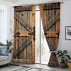 Farmhouse Rustic Barn Door Curtains Panel Polyester Pocket Rod Top Living Room Bedroom Office Kitchen Curtain Light Filtering For Sitting Made Of