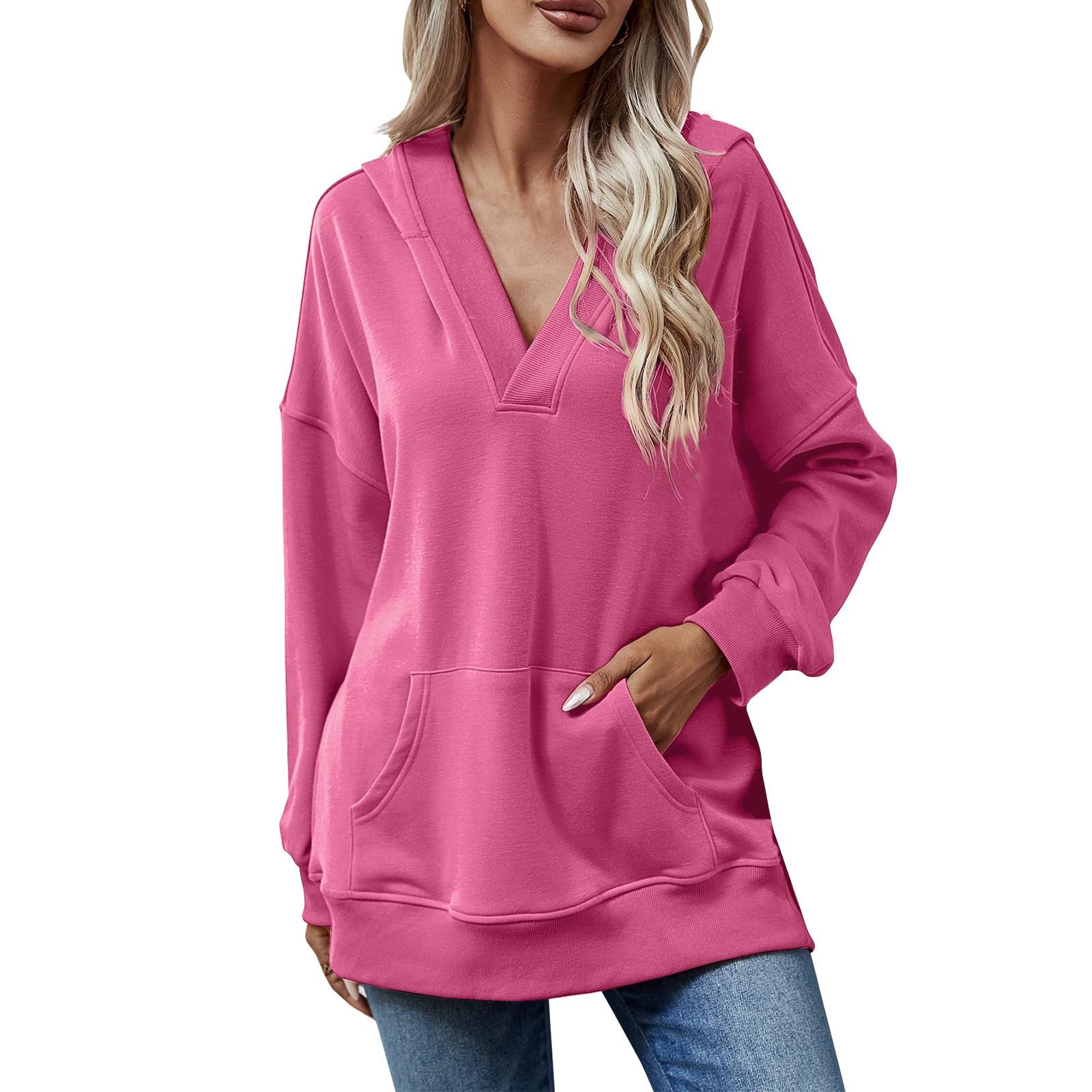 

Women s Fashion Padded Sweatshirt Hooded Big Pocket Long Sleeve Loose Sweatshirt