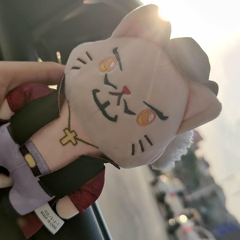 [original] Stuffed One Piece Cotton Pendant With Cat Patch Mask Plush Doll 14cm Luffy Sanji Law Ace Doflamingo Nami Bag Ring Toy