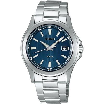 Seiko Pánské solární quartzové hodinky SBPN071 stříbrno-modré - originální japonský model