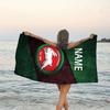 1pc Football23 Beach Towel with Custom Name, Beach/Swimming/Bath/Picnic/Camping Towel, Suitable for Seaside Beaches