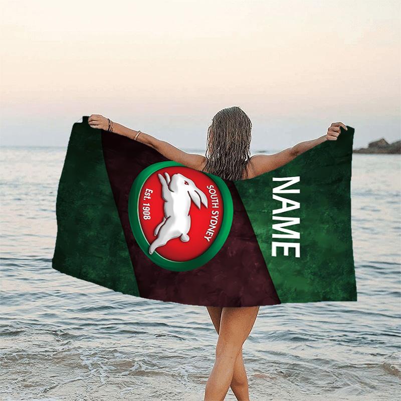 1pc Football23 Beach Towel with Custom Name, Beach/Swimming/Bath/Picnic/Camping Towel, Suitable for Seaside Beaches