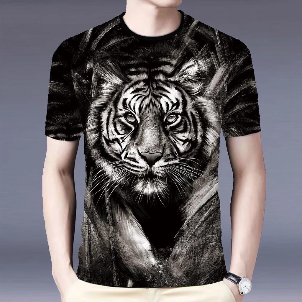 Tiger Muay Thai T-Shirt Kick Boxing 3D Print Vintage Training UV Protect Quick Dry Men Women Unisex Short Sleeve Round Neck MMA Mix Martial Art