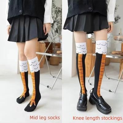 Damen Socken Kniehoch Hühnerfüße Lustig Personalisiert Realistisch Hühnerfüße Geburtstagsgeschenke Trendige Sportsocken