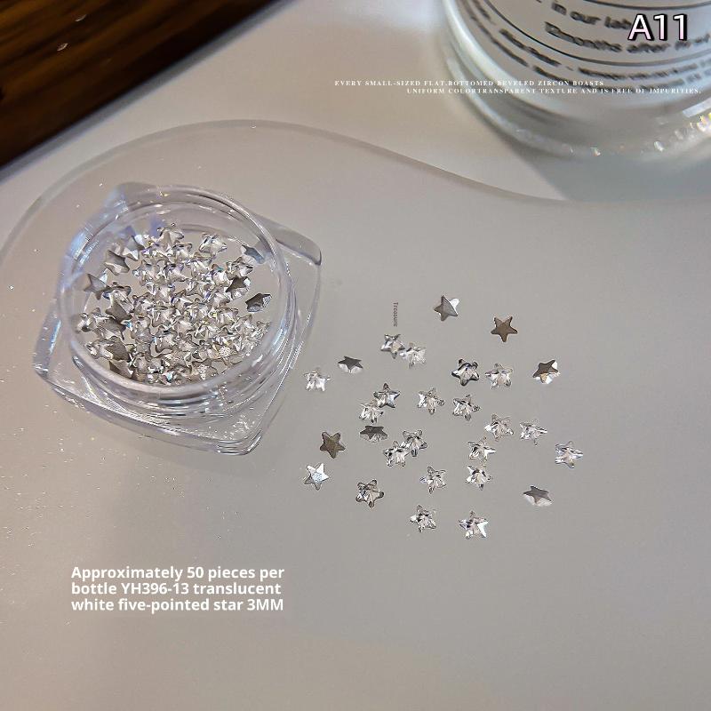 Mixed Zircon Nail Rhinestones Shiny Nail Diamond Flat Nail Gems Glass Stones Nails Decoration Nail Charm Diy Manicure Art