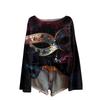 Damenmode Rundhals Langarm Print Lässiger Pullover Sweater Top