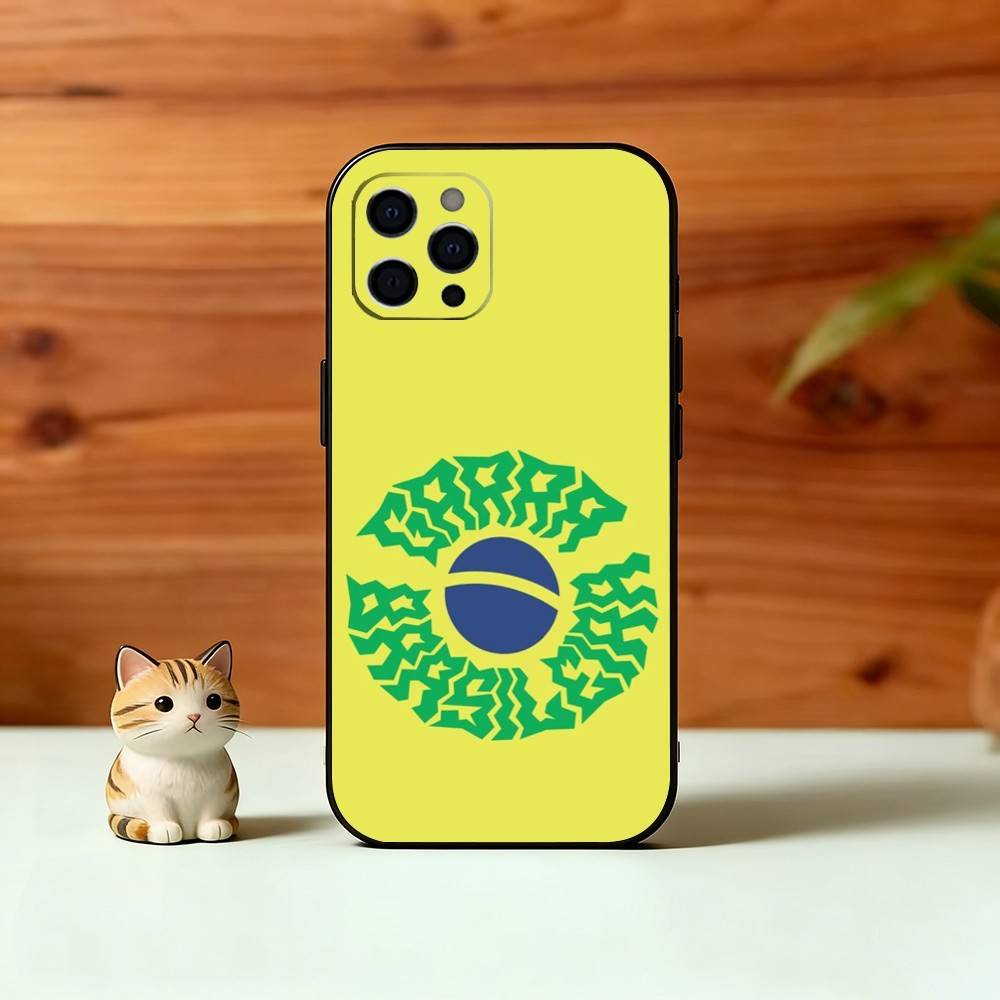 B-Brazil B-Brazilian Flag Phone Case For iPhone 17, 16,15,14,13,12,11 Plus,Pro Max, Others Soft Black Cover