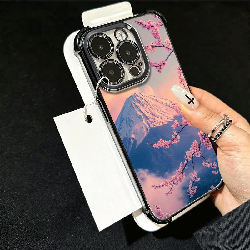 Japanese Pink Cherry Mount Fuji Soft Phone Case For Xiaomi Poco X7 X8 Pro Max X6 X5 X3 F8 Ultra F7 M8 M7 M5S Redmi 15C 15A 15 14