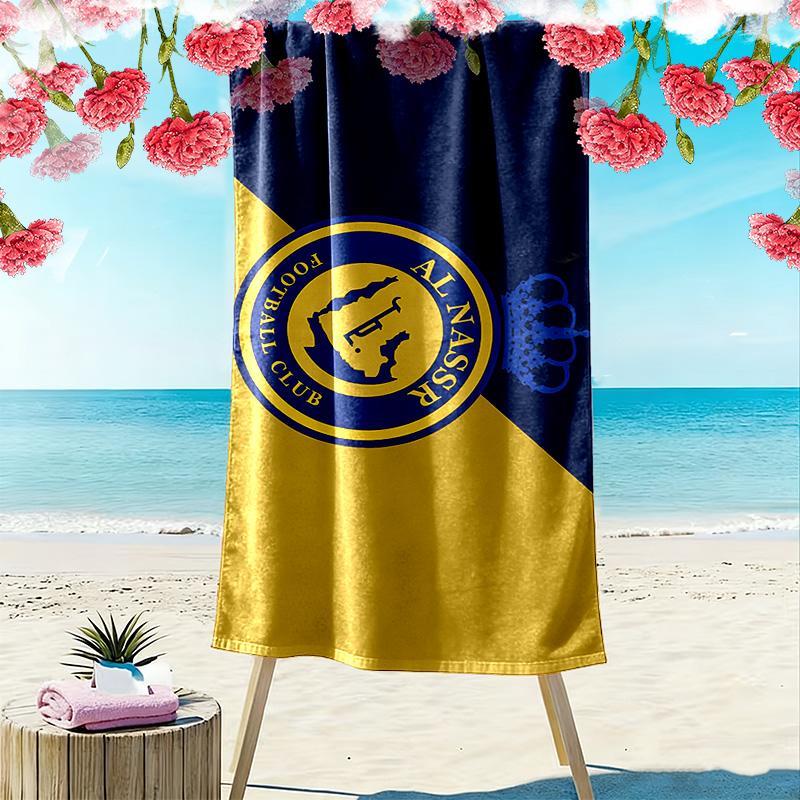 Al Nassr FC Print Beach Towel, Large Soft Quick Dry Towel for Beach Camping Swimming