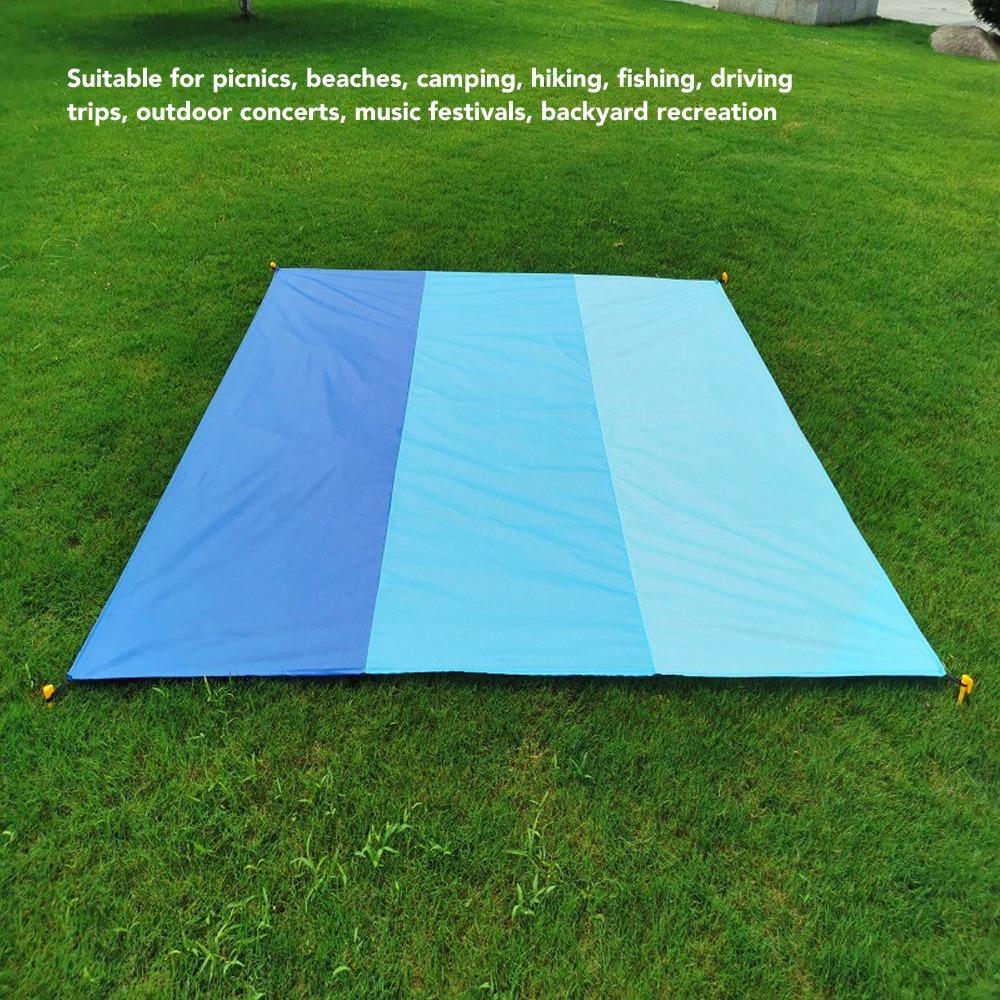 Blue Beach Blanket Sandproof Waterproof Camping Blanket Lightweight Outdoor Mat  Outdoor Gatherings