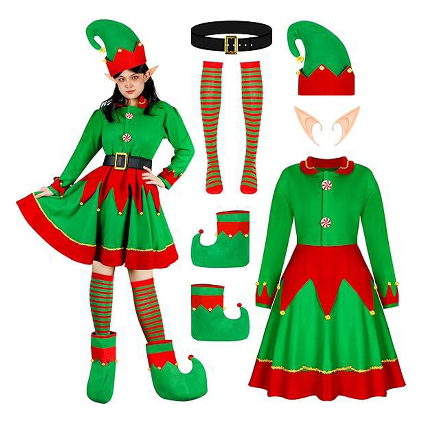 

Рождественское женское платье для ролевой игры S зелёный