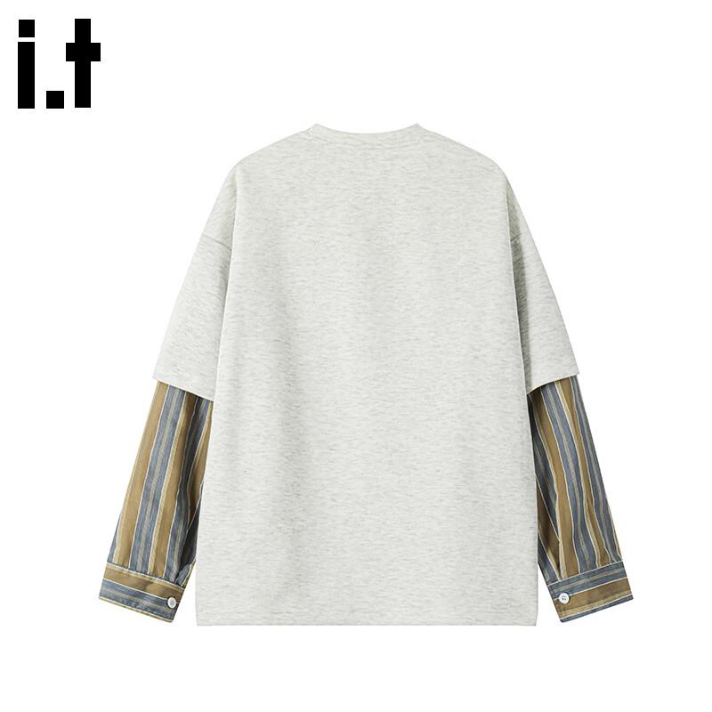 :CHOCOOLATEit Men's Faux Two-Piece Layered Sweatshirt