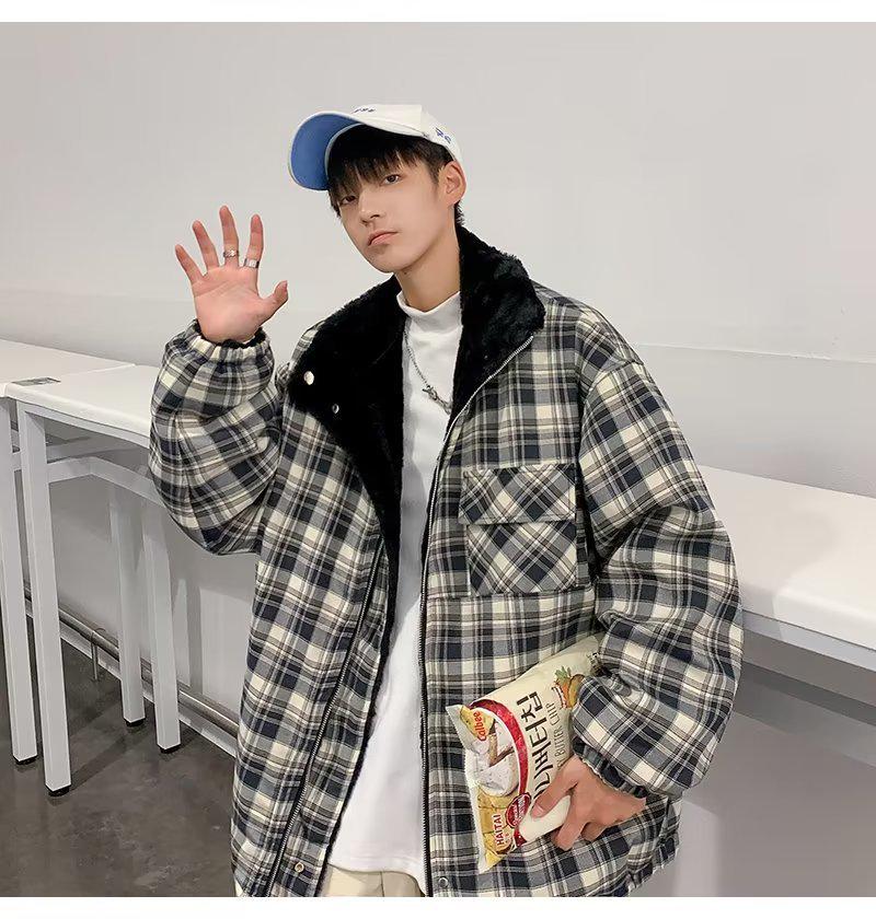 Men's Trendy Lambswool Jacket: Winter Street Style, Loose Fit, Double-Sided, Versatile Casual Coat