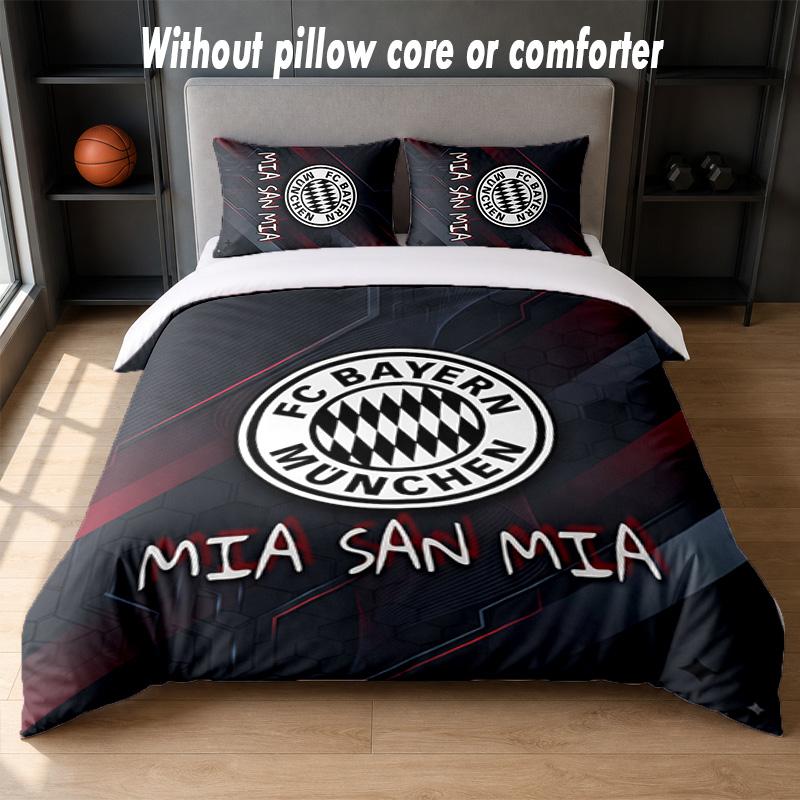 Set Biancheria da Letto Design Bayern Monaco 1 Copripiumino + 2 Federe Morbido Traspirante Biancheria da Letto per la Casa
