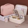 1pc Makeup Bag Hand-held Large Capacity Multi-layer Classification Storage Bag Portable Travel Toiletry Bag Cosmetics Organizer