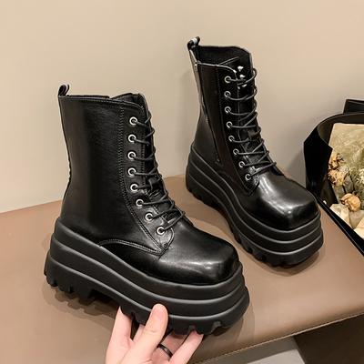 Autumn New Large-Size Fashion Trend Korean Version Fried Street Thick-Soled Women'S British Style Short-Tube Fashion Boots