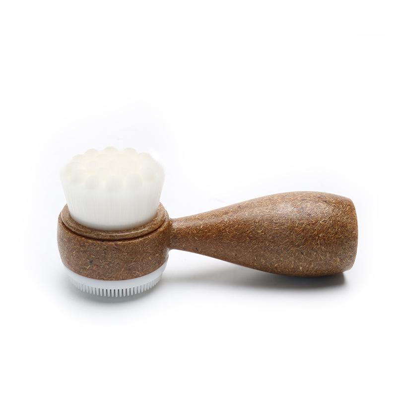 Eco-Friendly Coconut Fiber Facial Cleansing Brush - Biodegradable, Double-Sided Stand-Up Design
