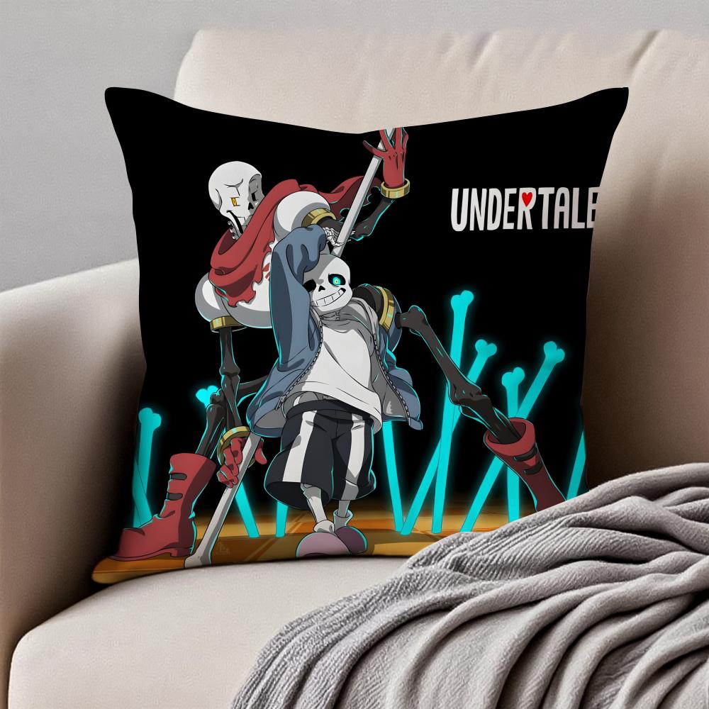 Game UUndertaleS Cushion Cover Pillowcase Antidustmite Invisible Zipper Short Plush Sofa Cushion