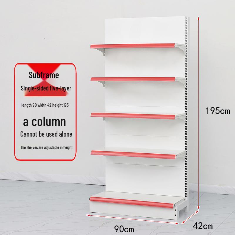 Adjustable Supermarket Display Rack for Snacks and Food, Single/Double-Sided, Ideal for Convenience Stores and Mother & Baby Products.