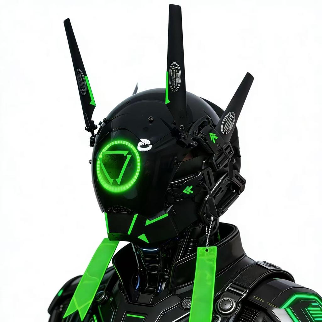 Cyberpunk Commander COS Helmet, Mechanical Armor, Technological Bar Gathering led Mask, Robot Mask