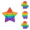 Innovative 12cm Rainbow Silicone Sensory Bubble Toy For Kids With Colorful Shapes