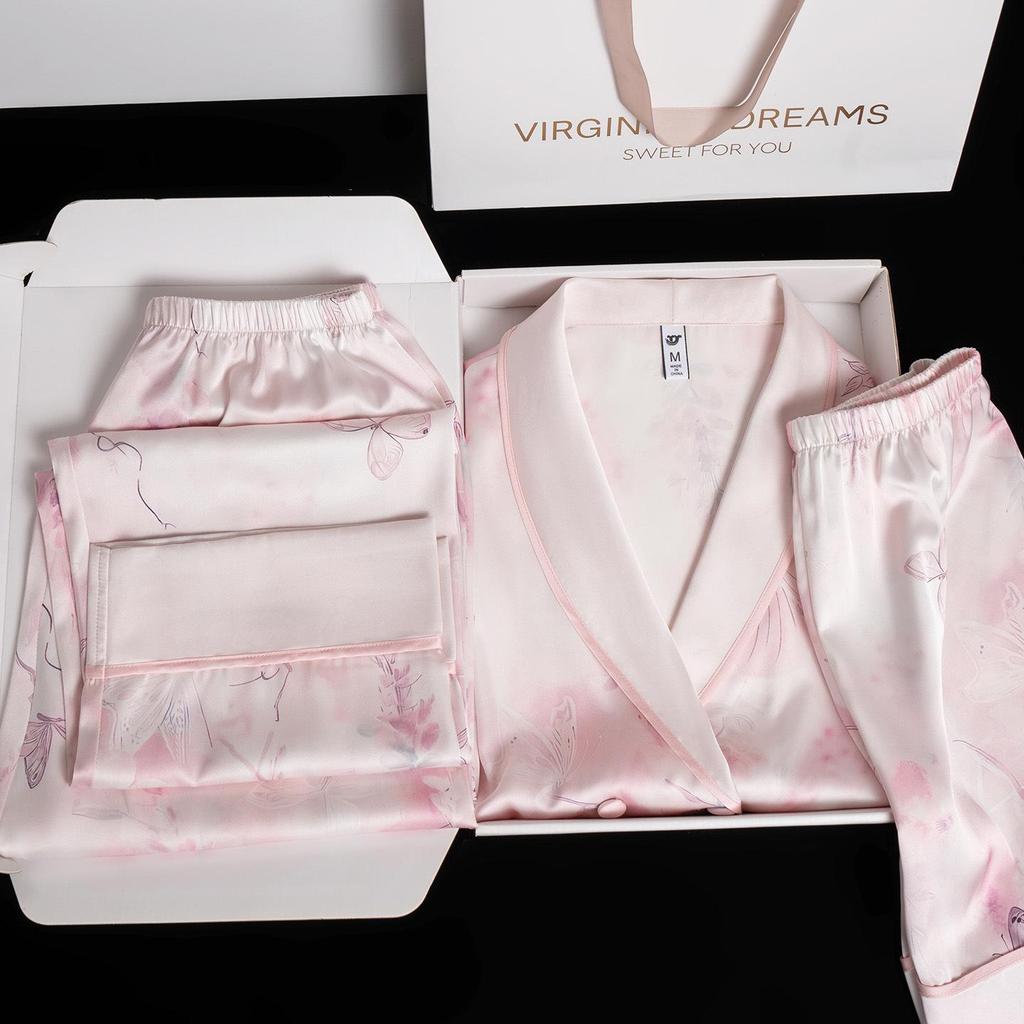 Ombre Schmetterling Fee Langarm Eisseide Pyjama Set für Damen