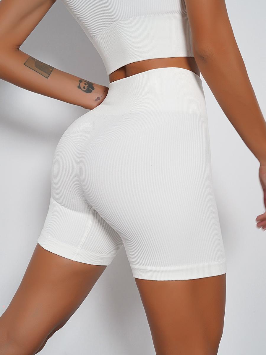 JYL Seamless Yoga Set Shockproof Yoga Pants Breathable Shorts L