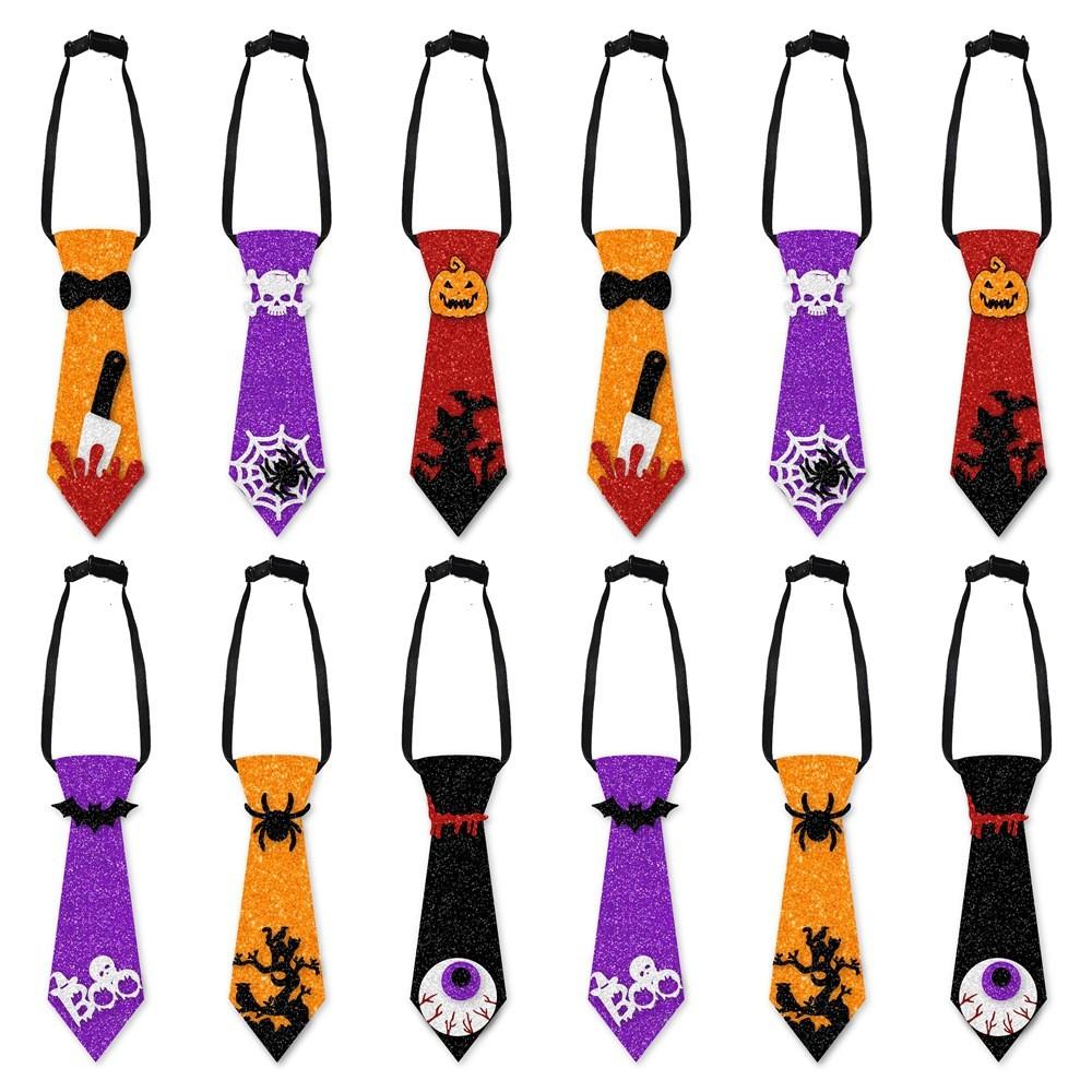 Spider Pumpkin Halloween Party Tie With Paper Material For Photo Booth Decor