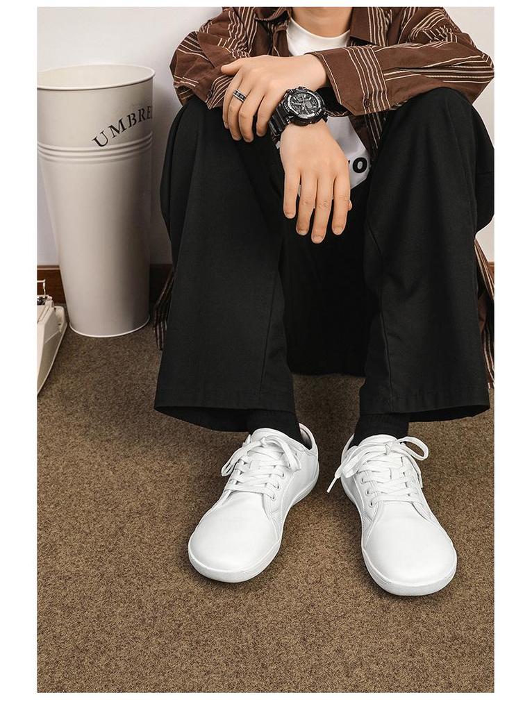 Zapatos Casuales de Cuero de Talla Grande de Ajuste Amplio para Hombres y Mujeres